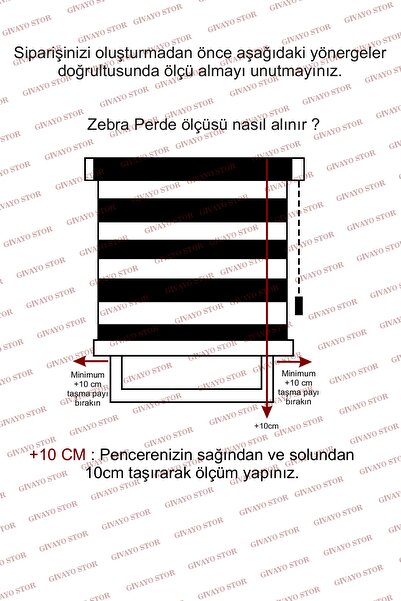 GİVAYO STOR Ekru Dar Pliseli Zebra Stor Perde (kırık Beyaz)