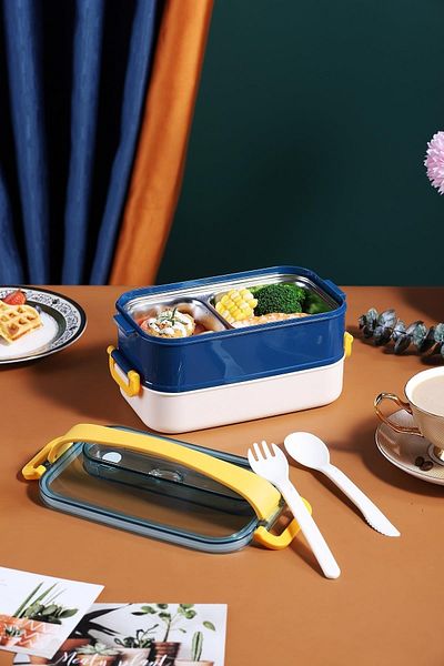 Vagonlife Bento Lunch Box New Generation Lunch Box Portable Lunch Box Steel for Office-School Ff462