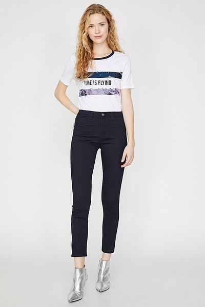 Trn JNS Moriz Μαύρο ψηλόμεσο τζιν παντελόνι Skinny Skinny Leg Not Fade