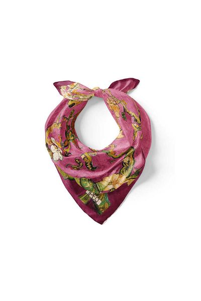 Bursa İpek Rose Dried Almond Blossom Silk Handkerchief