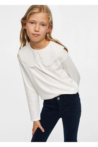 MANGO Kids Pantaloni albastru închis pentru copii