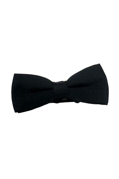 Gaffy Black Children's Size Solid Color Satin Bow Tie -klr Gym Csp-01