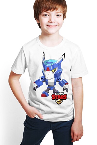 hilon Brawl Stars - Crow - Erkek Çocuk Beyaz Dijital Baskılı T-shirt E-05