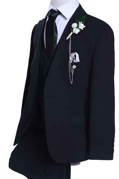 ceocuk Black Color Vest Kids Suit