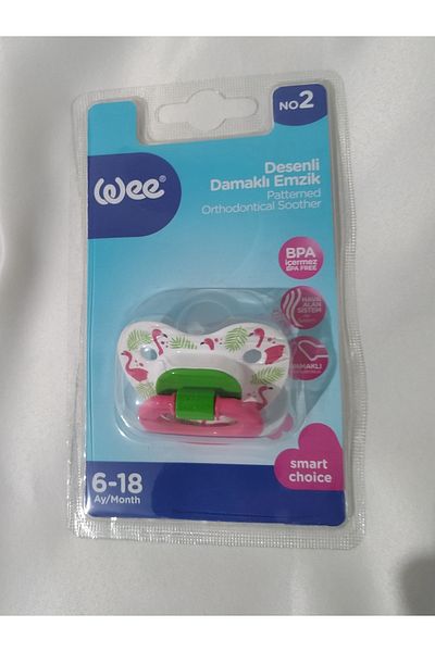 Wee Baby Patterned Palate Silicone Pacifier 6-18 Months No 2 (pink)