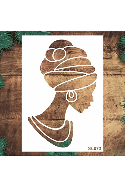 STENCİLTASARIM Stencil Tasarım Sl073 Afrikalı Kadın- Dekoratif Duvar, Eşya, F...
