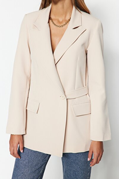 Trendyol Collection Sako TWOSS23BC00105 s dvojitým zapínáním a zapínáním z kamene