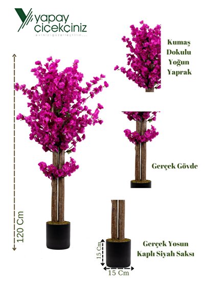 YAPAY ÇİÇEKÇİNİZ 120 Cm Mor Renkli Yapay Japon Bahardalı Ağacı