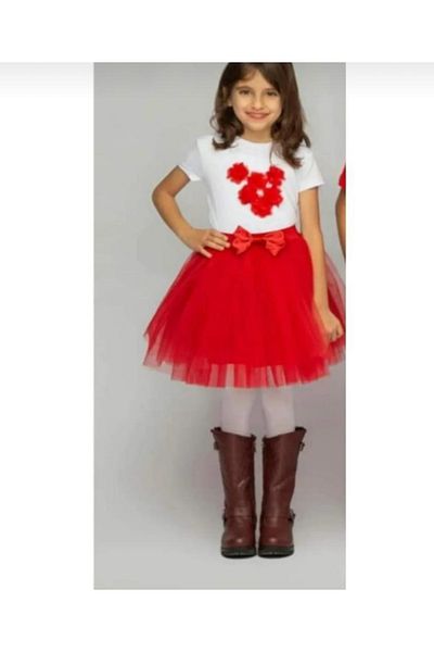 Yakalaa Girl's 23 April Performance T-shirt Tutu Skirt Costume