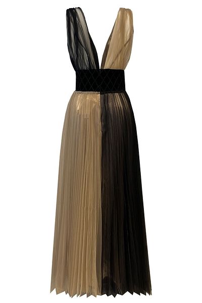 Tuba Ergin New Lilium Maxi Evening Dress with Belt Detail