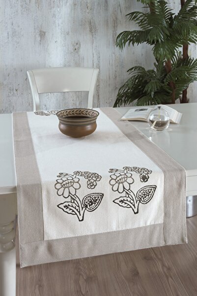 ÖDEL HOME حذاء بولدان من القماش ذو الحواف المطبوعة بالأحجار والزهور