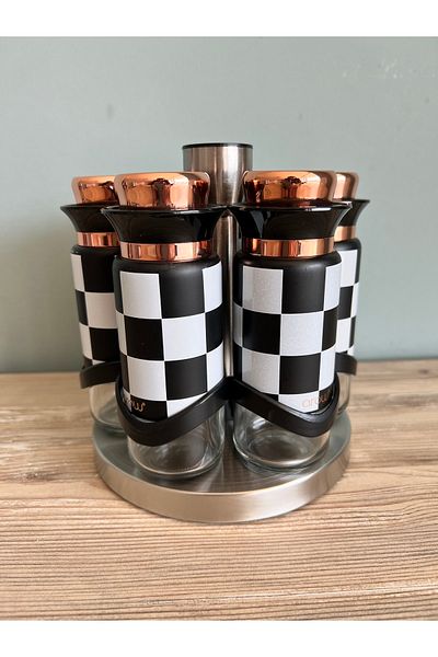 AROW 6-Piece Checkered Spice Set Tr-3740