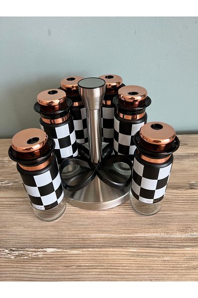 AROW 6-Piece Checkered Spice Set Tr-3740