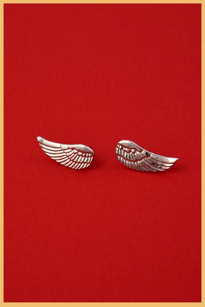 AURRARİ Gümüş Kaplama Melek Kanadı Küpe