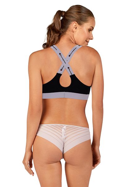Champion Sport-BH - Schwarz - Mit Slogan