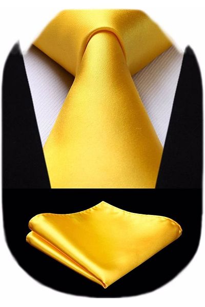 Trenderrs Men's Solid Color Tie And Handkerchief Set Men's Necktie