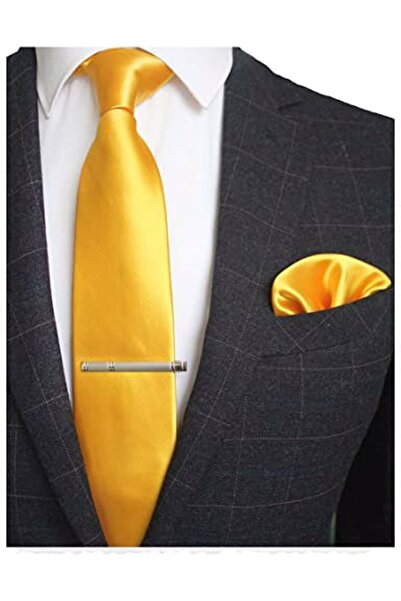 Trenderrs Men's Solid Color Tie And Handkerchief Set Men's Necktie