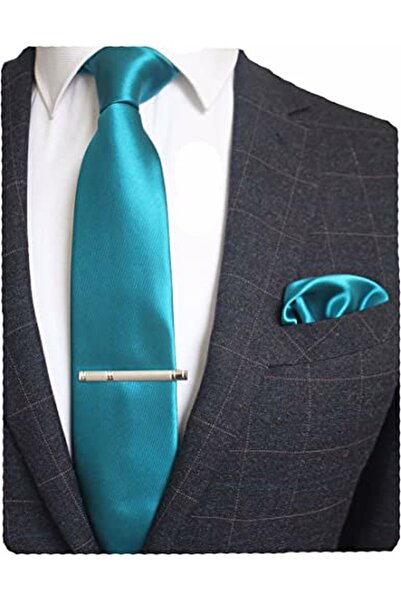 Trenderrs Men's Solid Color Tie And Handkerchief Set Men's Necktie