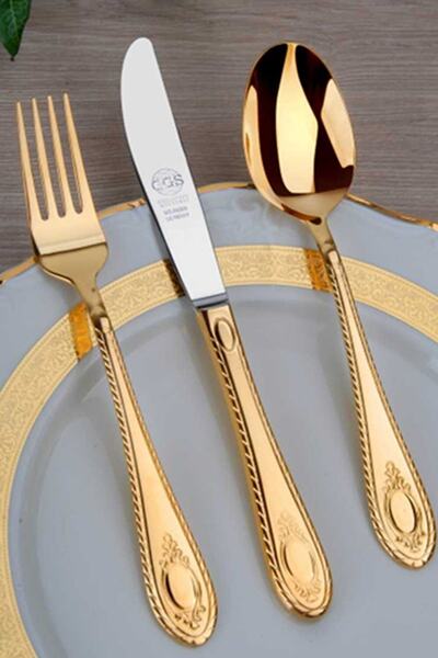 Sh Solingen Home Nadine Gold 96 Parça Çatal Kaşık Bıçak Seti