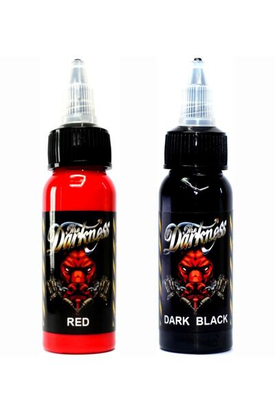 DARKNESS Kalıcı Dövme Boyası 2 Adet Profesyonel Dövme Boyası 30 Ml