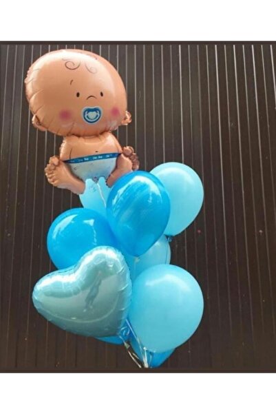 MFM مجموعة بالونات فويل للأطفال حديثي الولادة باللون الأزرق