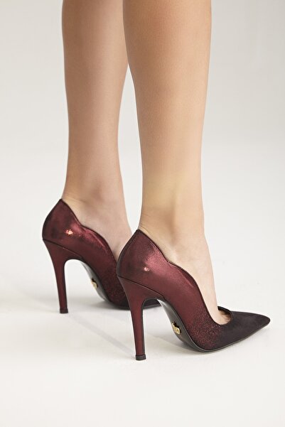AYAKKABI PRENSİ Women's Burgundy Women's Stiletto, High Heels