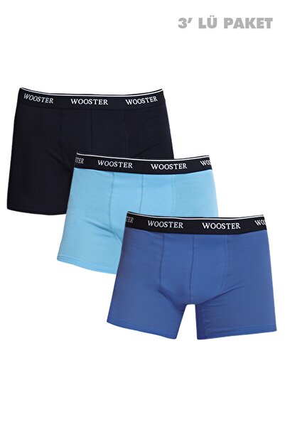 Wooster Pamuklu - Terletmeyen - Esnek Erkek 3'lü Boxer Seti