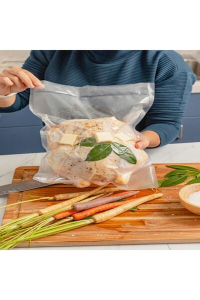 Vakur Tırtıklı Rulo Vakum Poşeti- 28 Santim X 5 Metre - Çift Yüzeyi Gofrajlı (TIRTIKLI)