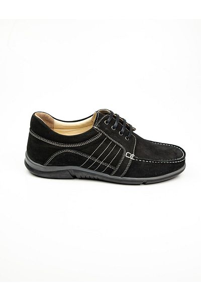 JAMES FRANCO 102 Marine Black Leather Casual Men's Shoes