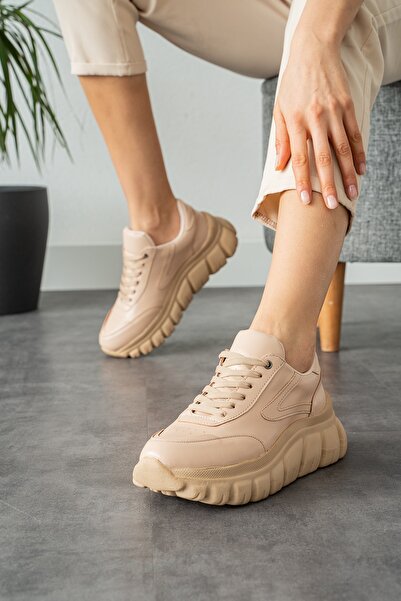 Ayax Ten Bağcıklı Günlük Ortapedik Taban Kadın Sneaker