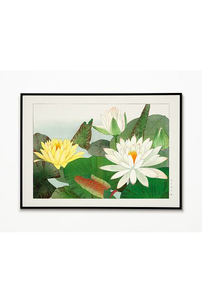 ARTHOUSECOLLECTIVE Βοτανική αφίσα - Lotus Flower - Floral Poster - Οριζόντια αφίσα χωρίς πλαίσιο σε μεγέθη ζωγραφικής