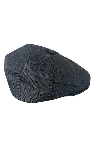 intermodaclub Men's Buttoned Striped Cap 1013 Black