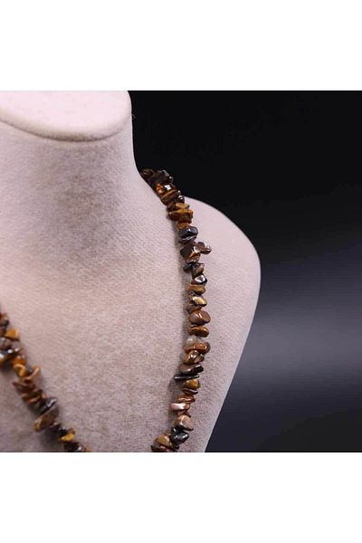 MYTAKIAĞACIMFH مجموعة أساور قلادة من حجر عين النمر المكسور غير الشكل (مع سلسلة ممتدة)