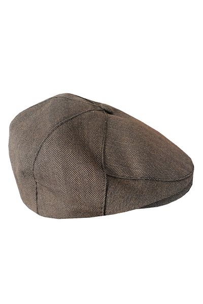 intermodaclub Men's Buttoned Striped Cap 1013 Brown
