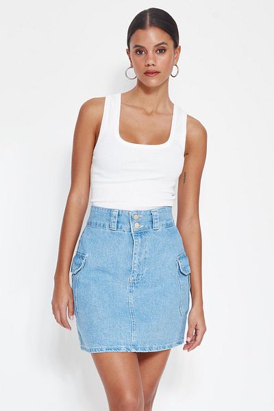 Trendyol Collection Skirt - Blue - Mini