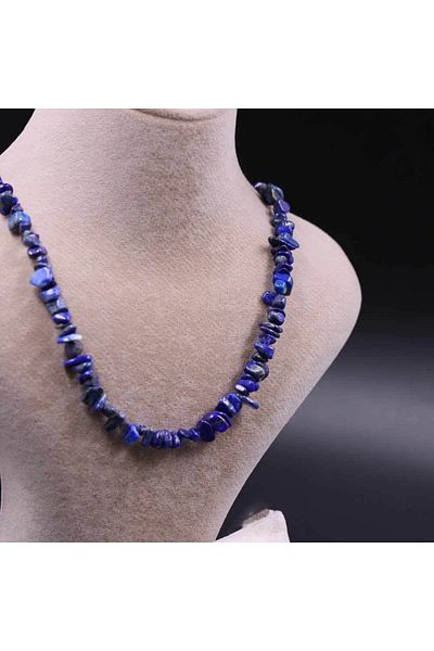 MYTAKIAĞACIMFH Lapis Lazuli Stone Cracked Natural Stone Necklace Bracelet Set