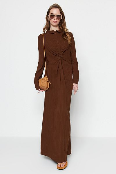 Trendyol Modest Kleid - Braun - Shift