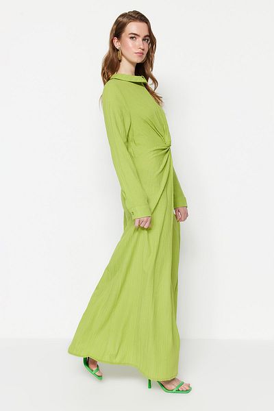 Trendyol Modest Світло-зелена ткана сукня TCTSS23EB00137 з гачком та застібкою на блискавку TCTSS23EB00137