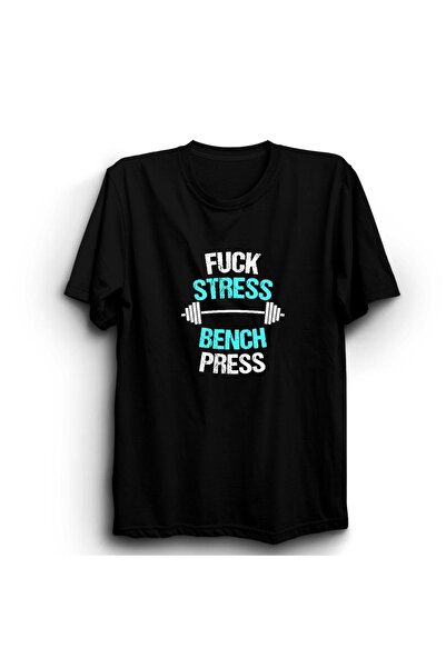The Fame Fitness și stil sportiv - Tricou F*ck Stress Bench Press