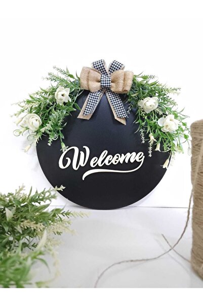 HD Different Kapı Süsü Welcome Siyah Hediyelik Kurdaleli Dış Kapısüsü - Ev Kapı Süsü