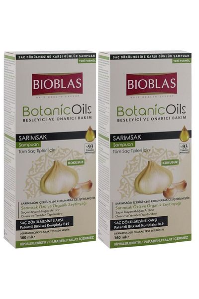 Bioblas Organic Garlic Extract Shampoo - 360 Ml, X 2 Pieces