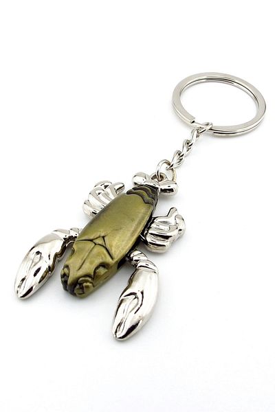 Solfera Crawfish Seashell Playable Leg Design Metal Keychain Kc015