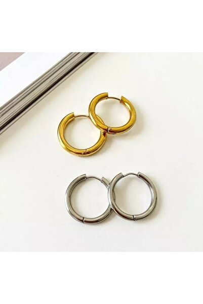 My secret Basic 2li Gold Ve Silver Çelik Halka Küpe