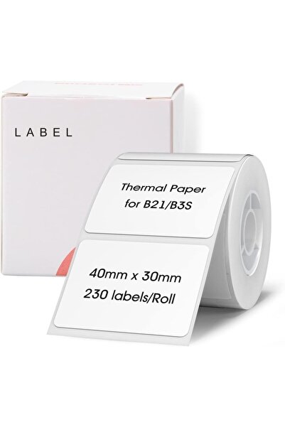 NiiMbot 40x30mm Beyaz Etiket B21/b1/b3s Için 230 Adet Yırtılmaz, Sudan Ve Yağ...