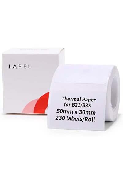 NiiMbot 50x30mm Beyaz Etiket B21/b1/b3s Için 230 Adet Yırtılmaz, Sudan Ve Yağ...