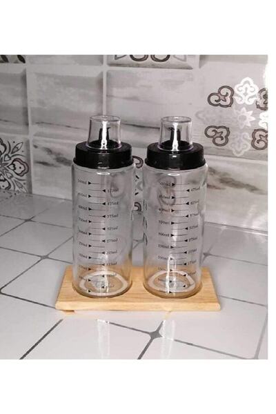 MAGİTOPTAN Ahşap Yağdanlık Altlığı -2 Bölmeli Yağlık Sosluk Standı