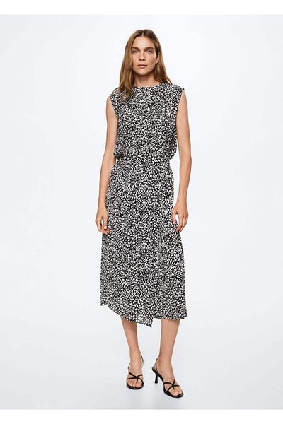 MANGO Woman Pleated Double-breasted Skirt