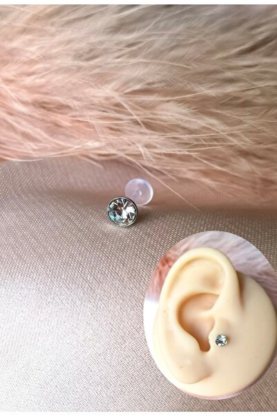 Bylin Zirkon Taşlı Bioplast Piercing Küpe- 1 Adet