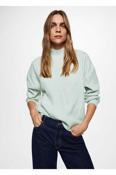 MANGO Woman Perkins Collar Knitwear Sweater