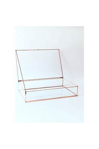 mercan hediyelik organizasyon Deluxe Copper Color Vintage Gold Rose Glass Lid Box 20*30 Cm Chocolate Box